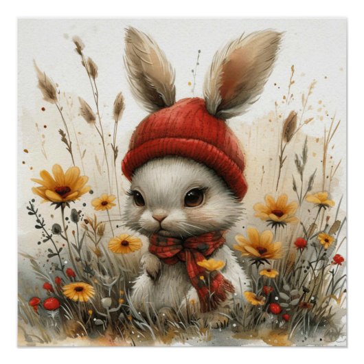 Ears of Elegance: Ein bisschen Whimsy Bunny Poster (Vorderseite)
