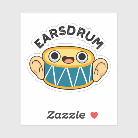 Earsdrum Funny Drummer Eardrum Pun Aufkleber (Blatt)