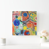 Earth 360 Wall Clock Quadratische Wanduhr (Zuhause)