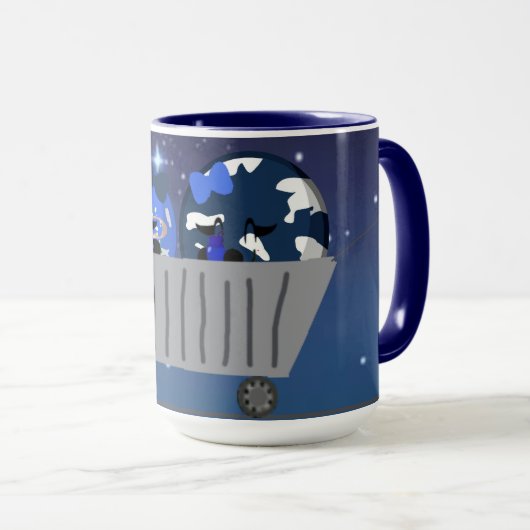Earth and Biomo in cart mug Tasse (VorderseiteRechts)
