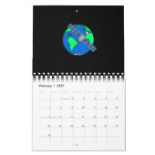 Earth and satellite in space kalender (Feb 2027)
