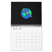Earth and satellite in space kalender (Feb 2026)