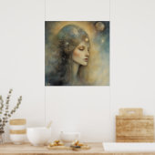 Earth Angel AI Fantasy Digital Art Print Portrait Poster (Küche)