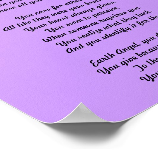 Earth Angel Poster (Ecke)