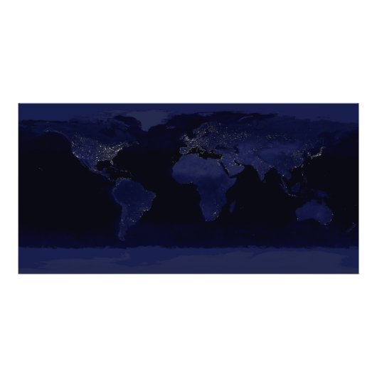 Earth at Night Panoramic city lights from Space Fotodruck (Vorne)
