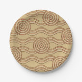 Earth Australian Dreamtime River Pattern Pappteller (Vorderseite)