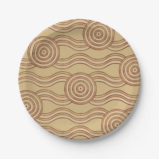 Earth Australian Dreamtime River Pattern Pappteller (Vorderseite)