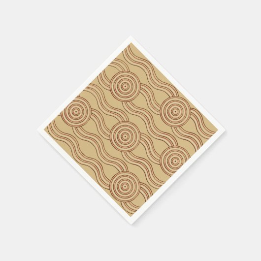 Earth Australian Dreamtime River Pattern Serviette (Ecke)