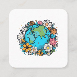 Earth Beauty Quadratische Visitenkarte