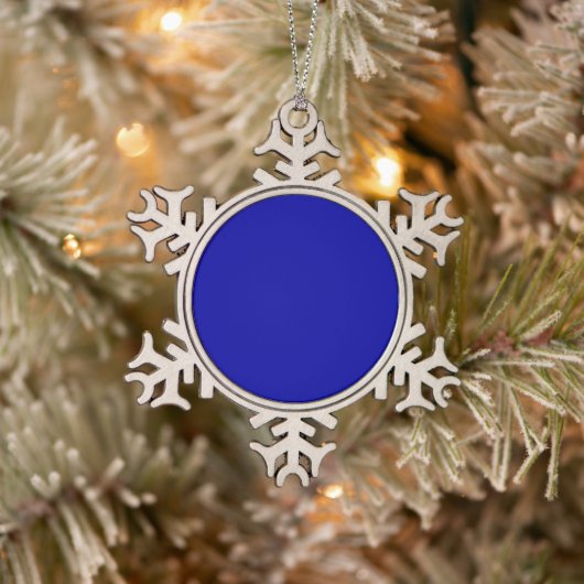 Earth Blue Schneeflocken Zinn-Ornament (Baum)