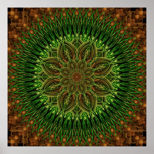 Earth Blume Mandala Poster