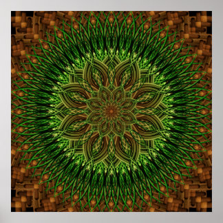 Earth Blume Mandala Poster