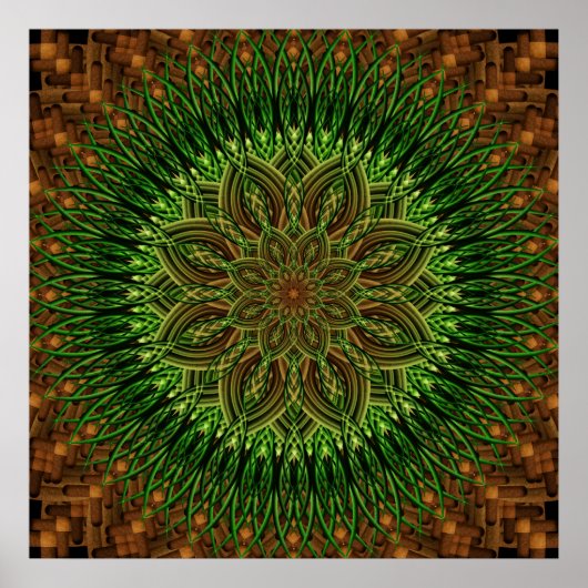 Earth Blume Mandala Poster (Vorne)