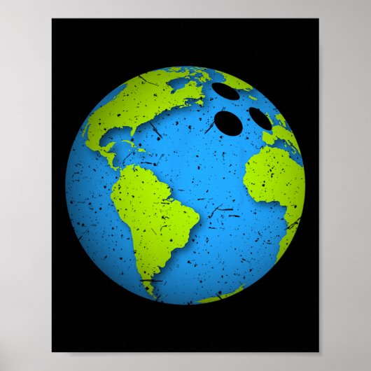 Earth Bowling Ll. Der Earth Day Favors. Funny Eart Poster (Vorne)
