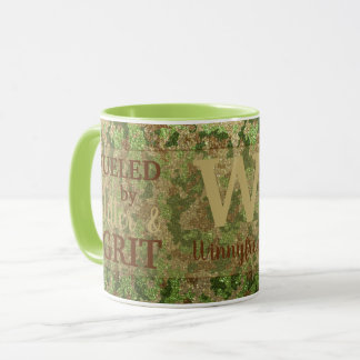 Earth Brown Green Camouflage Glitter Camo Name Tasse