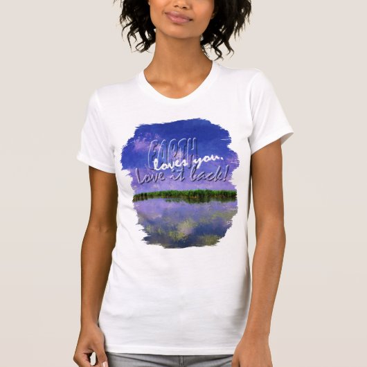 Earth Celebration Blue Summer Sky and Water T-Shir T-Shirt (Vorderseite)