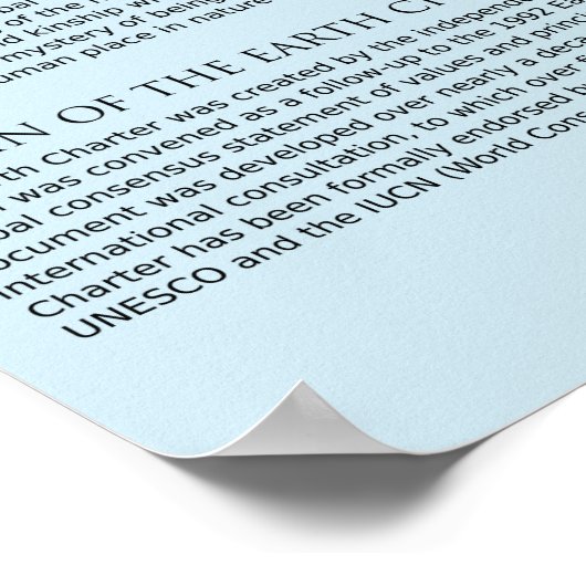 Earth Charter Poster - 22x31 Semi-Gloss (Ecke)