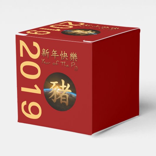 Earth Chinese Pig Year 2019 Cube Fevor Geschenkbox Geschenkschachtel (Vorderseite)