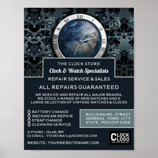 Earth Clock, Horologin Advertising Poster (Vorne)