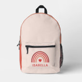 Earth Color Rainbow Personalisiert Girls School Bedruckter Rucksack (Vorderseite)