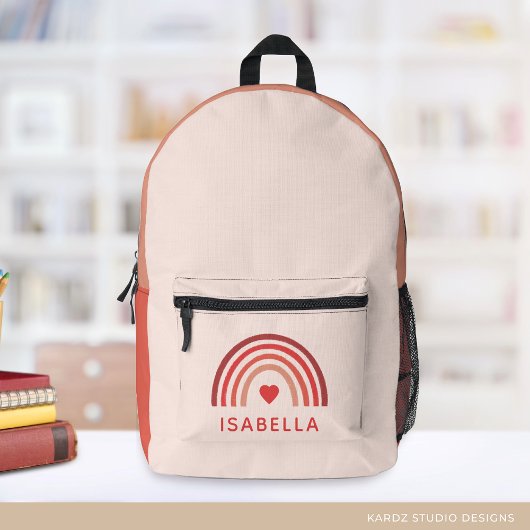 Earth Color Rainbow Personalisiert Girls School Bedruckter Rucksack