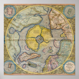 Earth Continents Vintage digitale Karten Poster