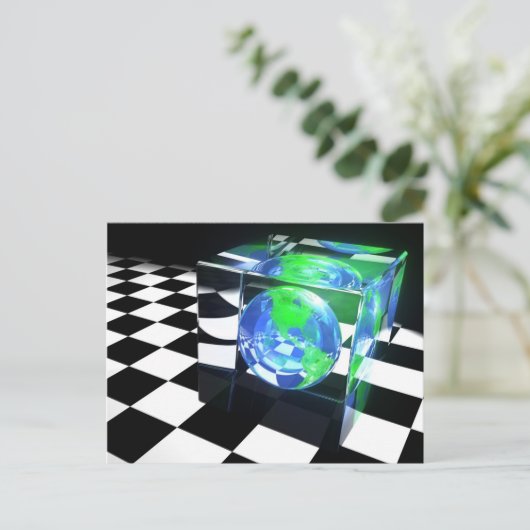 Earth Cube Postcard Postkarte (Stehend Vorderseite)