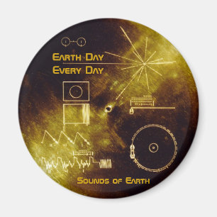Earth Day 2012 - Sounds of Earth Goldene Schallpla Magnet