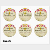 Earth Day 2014 Floral Abstrakt Stickers (Blatt)