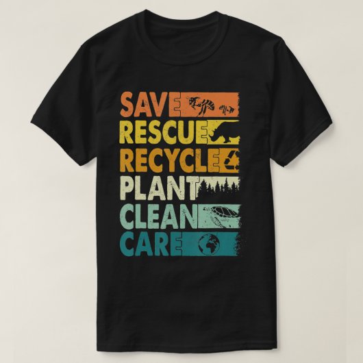 Earth Day 2023 Rettend Bienen-Rettungstiere, Gerec T-Shirt (Design vorne)