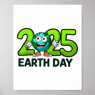Earth Day 2025 Funny Earth Day Birthday Kids Boys Poster