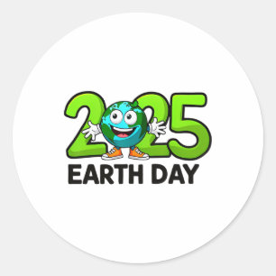 Earth Day 2025 Funny Earth Day Birthday Kids Boys Runder Aufkleber
