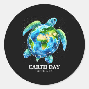 Earth Day 2025 Liebe Earth Sea Turtle Art Rett The Runder Aufkleber