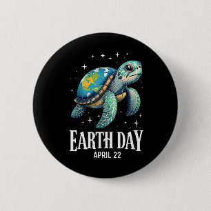 Earth Day 2025 Restore Earth Sea Turtle Art Rett T Button