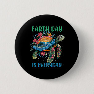 Earth Day 2025 Restore Earth Sea Turtle Art Rett T Button