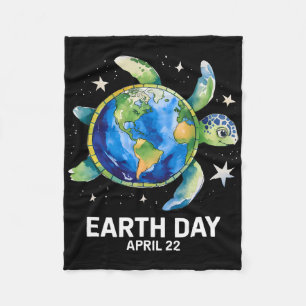 Earth Day 2025 Restore Earth Sea Turtle Art Rett T Fleecedecke