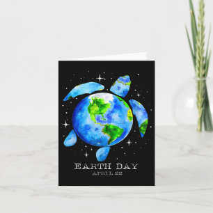 Earth Day 2025 Restore Earth Sea Turtle Art Rett T Karte