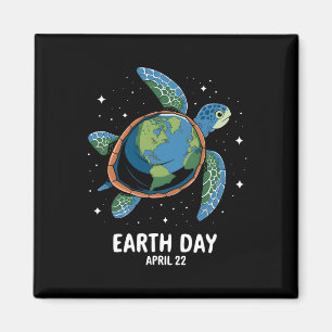 Earth Day 2025 Restore Earth Sea Turtle Art Rett T Magnet