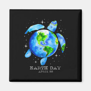 Earth Day 2025 Restore Earth Sea Turtle Art Rett T Magnet