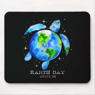 Earth Day 2025 Restore Earth Sea Turtle Art Rett T Mousepad