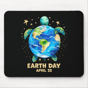 Earth Day 2025 Restore Earth Sea Turtle Art Rett T Mousepad