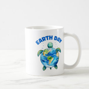 Earth Day 2025 Sea Turtle Art rettet den Planeten Kaffeetasse