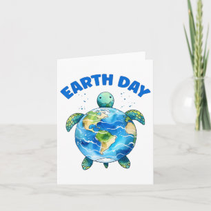 Earth Day 2025 Sea Turtle Art rettet den Planeten Karte