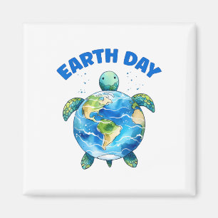 Earth Day 2025 Sea Turtle Art rettet den Planeten Magnet