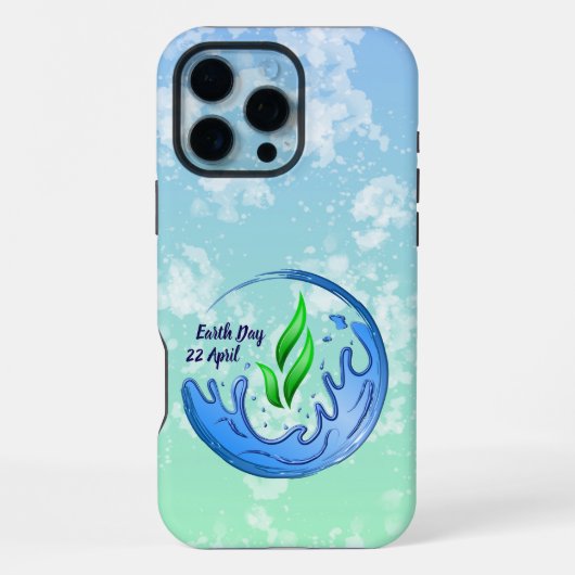 Earth Day 2025 Unser Power Unser Planet-Wappen iPhone Hülle (Rückseite)