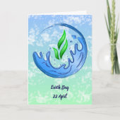 Earth Day 2025 Unser Power Unser Planet-Wappen Karte (Vorderseite)