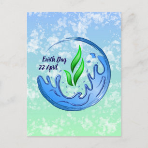 Earth Day 2025 Unser Power Unser Planet-Wappen Postkarte