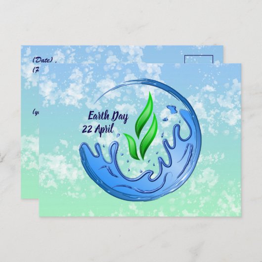 Earth Day 2025 Unser Power Unser Planet-Wappen Postkarte (Vorne/Hinten)