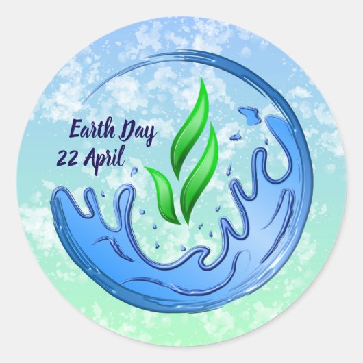 Earth Day 2025 Unser Power Unser Planet-Wappen Runder Aufkleber (Vorderseite)