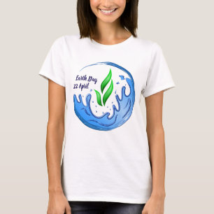 Earth Day 2025 Unser Power Unser Planet-Wappen T-Shirt